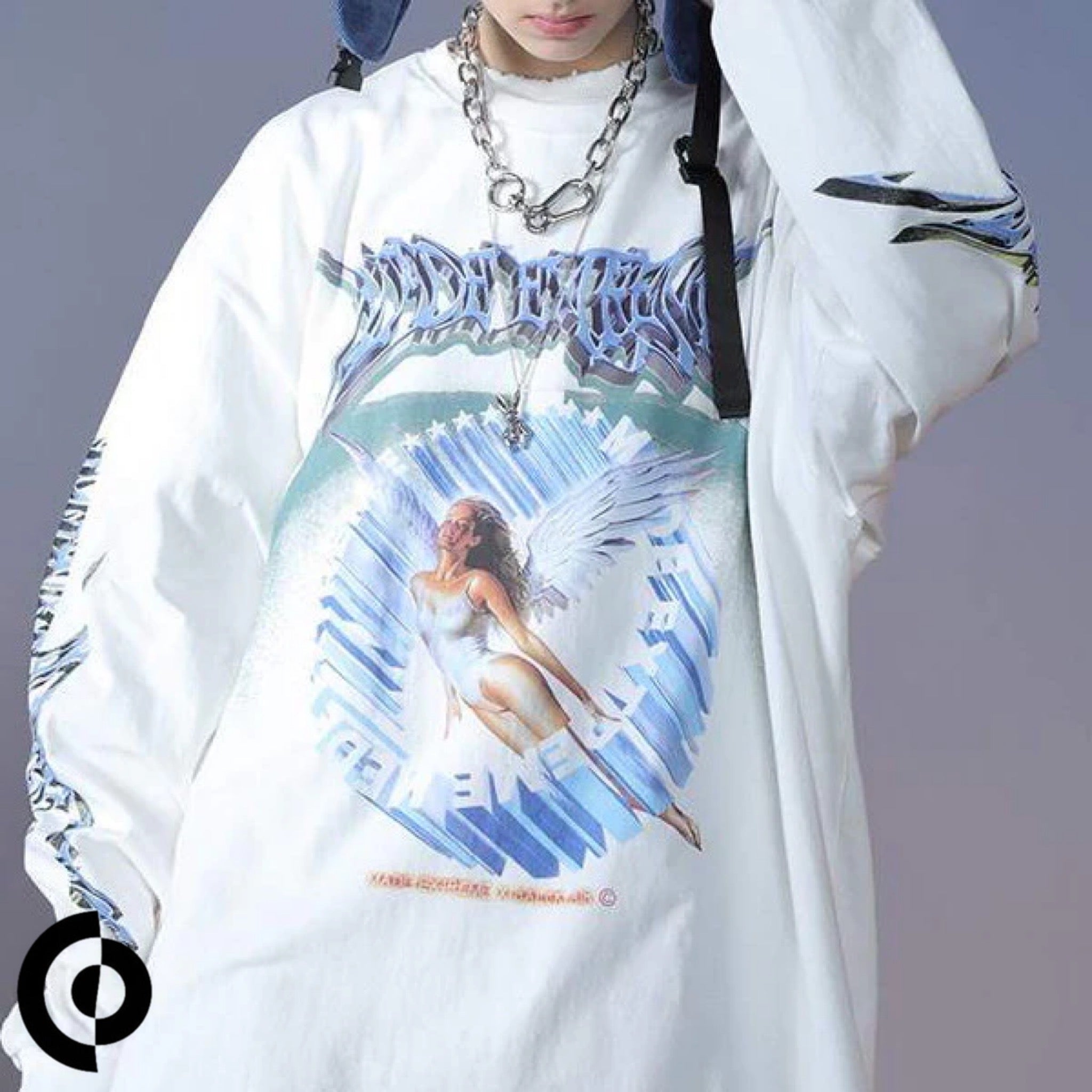 ハードコア天使】 hardcore angel long sleeve white shirt / サブカル