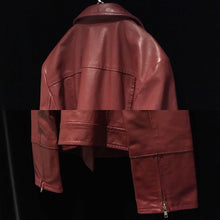 画像をギャラリービューアに読み込む, Red Riders leather Jacket, used ladies vintage clothing - 复古 旧衣服 骑手茄克 双本 皮革 牛皮 - ヴィンテージ古着 ライダースジャケット ダブル 本革 牛革 レザージャケット レディース S 程度