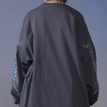 画像をギャラリービューアに読み込む, 【ハードコア天使】 hardcore angel long sleeve white shirt / サブカル柄 袖デザイン 袖ライン ロングTシャツ ロンT 長袖 白Tシャツ ドロップショルダー ゆったり オーバーサイズ レディース トップス 原宿 XL XXL 韓国 春物 ストリート お洒落 K-POP 春物 秋物