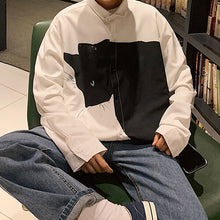画像をギャラリービューアに読み込む, black cat pattern long sleeve white shirt / 黒猫柄 モノトーン 白シャツ 長袖 ゆったり M L XL ユニセックス レディース 原宿 韓国 かわいい 春物 秋物