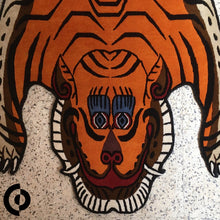 画像をギャラリービューアに読み込む, XL WOOL ★ TIBETAN TIGER RUG HIMALAYAN ORANGE / チベタンタイガーラグ 大 ヴィスコース製 ヒマラヤンオレンジ ネパール産 本物 チベット絨毯 虎柄 フロアマット 手織り ハンドクラフト インテリア カーペット 通販