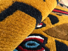 画像をギャラリービューアに読み込む, L9646 WOOL ★ TIBETAN TIGER RUG HIMALAYAN BROWN / チベタンタイガーラグ 大 ヒマラヤンブラウン ネパール産 本物 チベット絨毯 虎柄 フロアマット インテリア カーペット