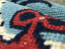 画像をギャラリービューアに読み込む, S 9697 WOOL ★ TIBETAN TIGER RUG SPECIAL LIMITED EDITION HIMALAYAN AQUERIUS BLUE / チベタンタイガーラグ 小 ヒマラヤンアクエリアスブルー ネパール産 本物 チベット絨毯 虎柄 玄関マット インテリア カーペット 通販