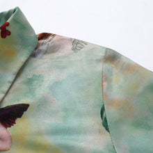 画像をギャラリービューアに読み込む, angel pattern short sleeve shirt / エンジェル 天使柄 開襟シャツ オープンカラー 総柄シャツ 半袖 エメラルド系 レディース ブラウス トップス 昭和レトロ スピリチュアル 原宿 韓国 夏物