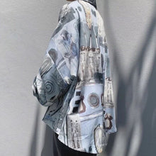 画像をギャラリービューアに読み込む, 【古代エジプト柄】Egypt pattern long sleeve shirt / ゆるレトロ ファラオ 総柄シャツ シャツワンピース 長袖 トップス ブラウス mens レディース 原宿 韓国 ストリート K-POP XL ゆったり オーバーサイズ 春物 秋物