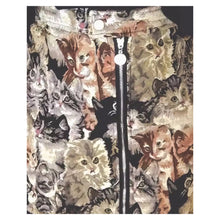 画像をギャラリービューアに読み込む, cat pattern gray mini skirt / 猫 総柄 昭和レトロ ミニスカート ハイウエスト ショート丈 グレー系 s m l xl 猫グッズ かわいい 原宿 韓国 新品