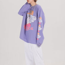 画像をギャラリービューアに読み込む, Japanese anime girl long sleeve purple T shirt / レトロガール 女の子 アニメ柄 サブカル ロングTシャツ ロンT 長袖 レディース ビッグシルエット 紫 M L XL 90s オタク 原宿ファッション かわいい ストリート 春物 秋物