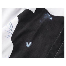 画像をギャラリービューアに読み込む, black cat pattern long sleeve white shirt / 黒猫柄 モノトーン 白シャツ 長袖 ゆったり M L XL ユニセックス レディース 原宿 韓国 かわいい 春物 秋物