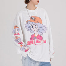 画像をギャラリービューアに読み込む, Japanese anime girl long sleeve white T shirt / レトロガール 女の子 アニメ柄 サブカル ロングTシャツ ロンT 長袖 レディース ビッグシルエット 白 M L XL 90s オタク 原宿ファッション かわいい ストリート 春物 秋物
