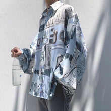 画像をギャラリービューアに読み込む, 【古代エジプト柄】Egypt pattern long sleeve shirt / ゆるレトロ ファラオ 総柄シャツ シャツワンピース 長袖 トップス ブラウス mens レディース 原宿 韓国 ストリート K-POP XL ゆったり オーバーサイズ 春物 秋物