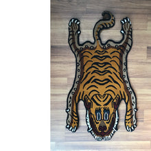画像をギャラリービューアに読み込む, XS WOOL ★ TIBETAN TIGER RUG HIMALAYAN LIGHT BROWN / チベタンタイガーラグ 特小 ヒマラヤンライトブラウン ネパール産 本物 チベット絨毯 虎柄 玄関マット インテリア カーペット