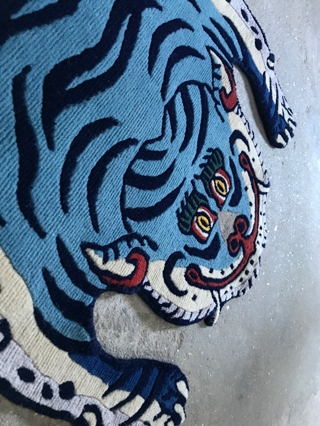 SALE》新品 本物 裏返っ シルク チベタンタイガーラグ虎チベット絨毯 